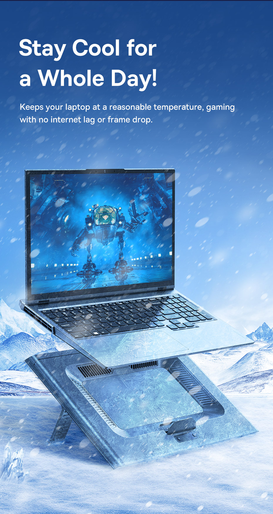 Giá đỡ Tích Hợp Quạt Tản Nhiệt Cho IPad/Laptop Baseus ThermoCool Heat-Dissipating Laptop Stand- LUWK-  Hàng chính hãng