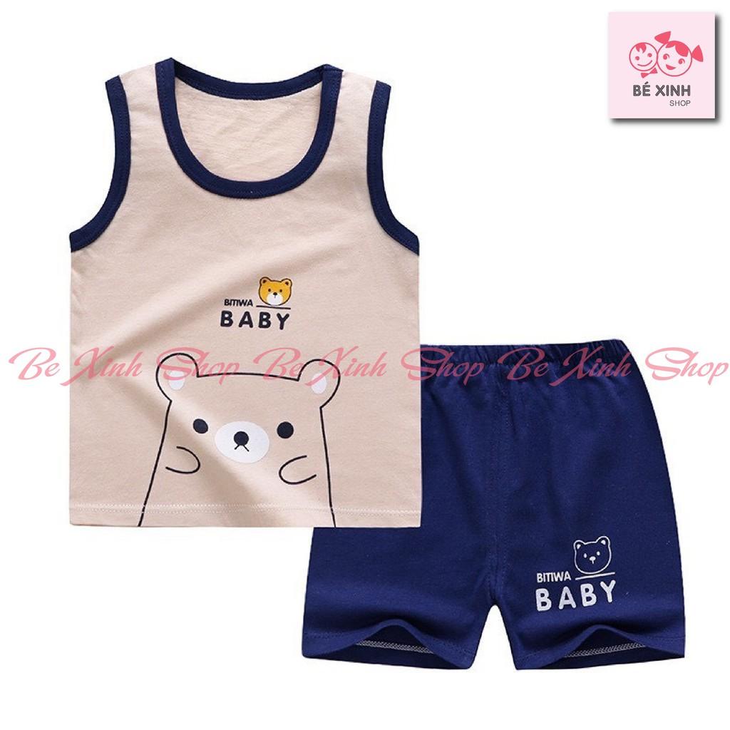 Đồ bộ quần áo ba lỗ cho bé trai bé gái trẻ em Minky Mom bộ thun lạnh Minky Mom BA 3 LỖ cho bé trai gái QC