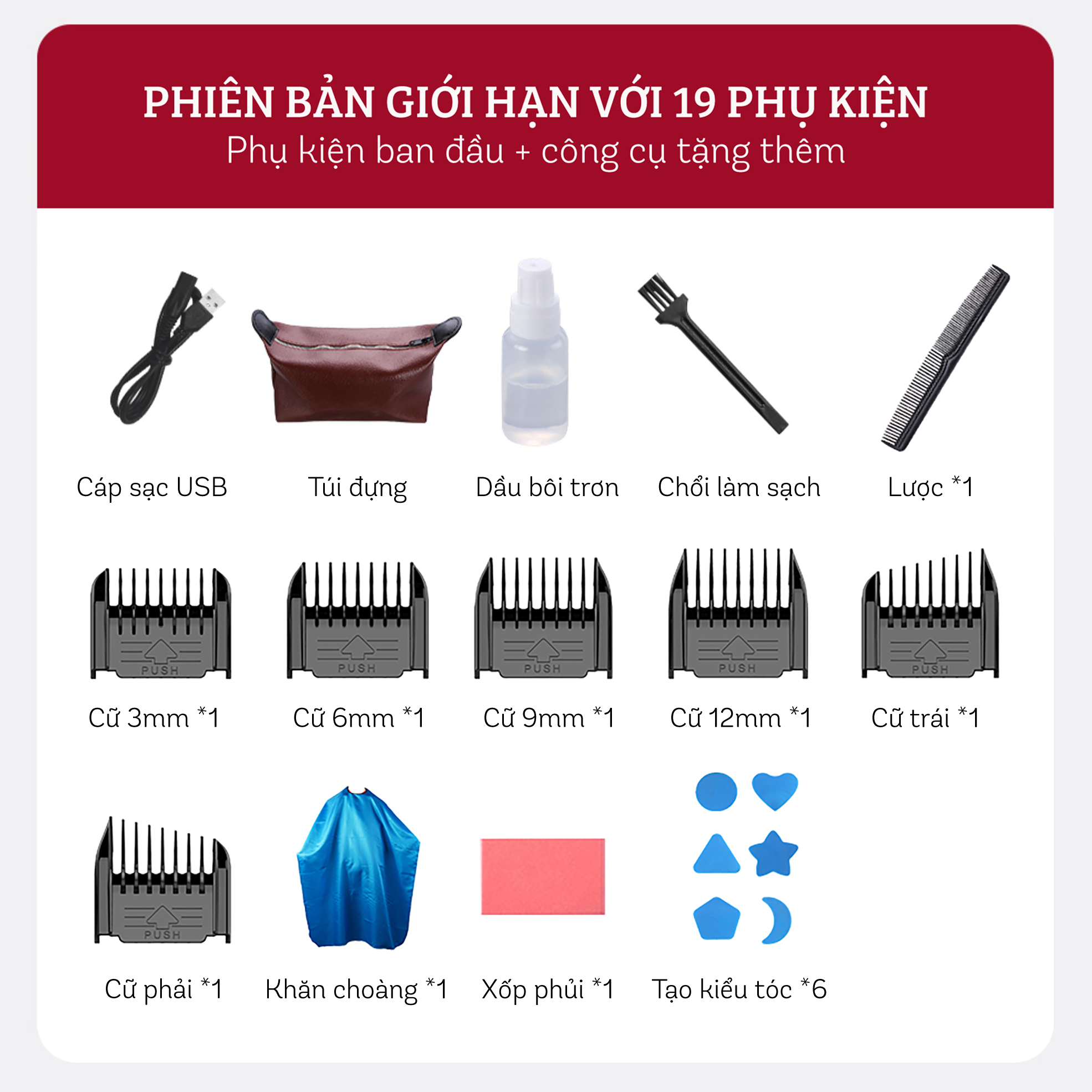 Tông Đơ Cắt Tóc Chuyên Nghiệp Không Dây DAMAS DH6820G - Hàng Chính Hãng