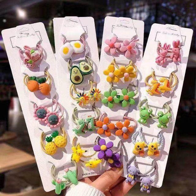 Sẵn- Set 10 dây buộc tóc cho bé gái