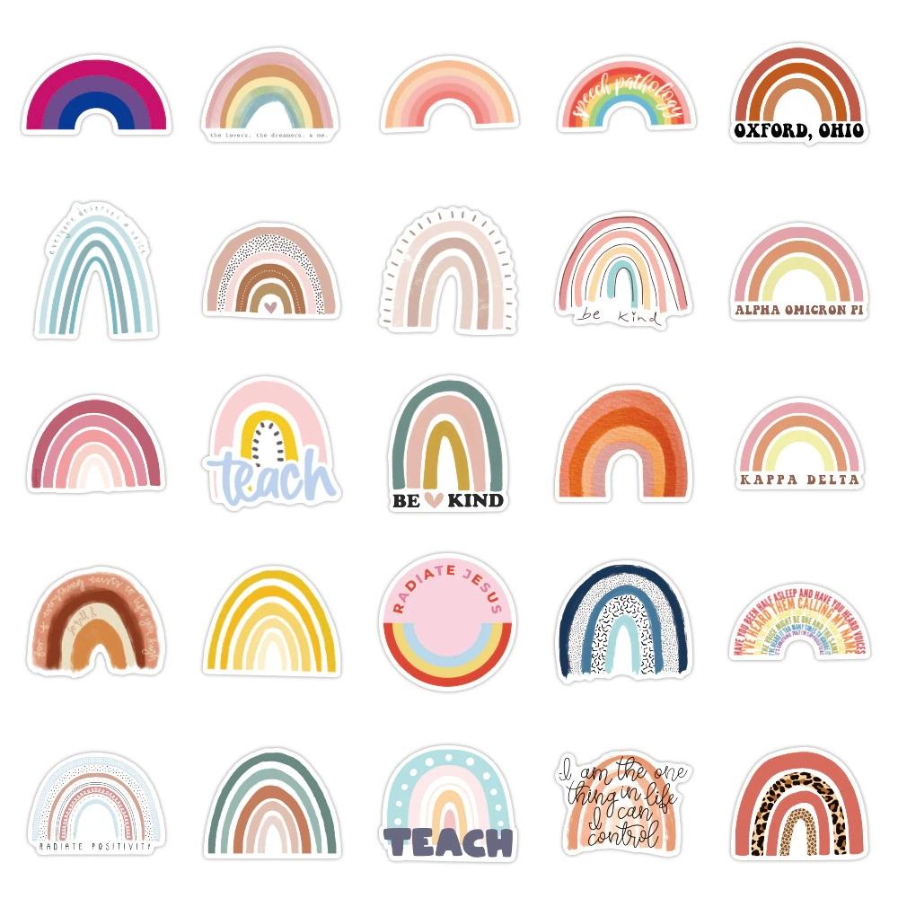 Sticker cầu vồng Sẵn Hình Dán Trang Trí Mũ Bảo Hiểm Laptop Điện Thoại Ván Trượt Sổ tay Notebook