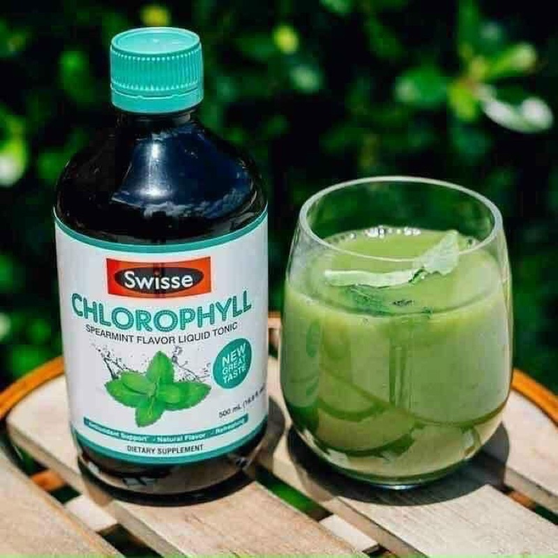 Nước diệp lục cô đặc Úc Swisse Chlorophyll hỗ trợ làm chậm quá trình lão hóa, cải thiện sức khỏe da, tăng cường sức khỏe chung - QuaTangMe Extaste