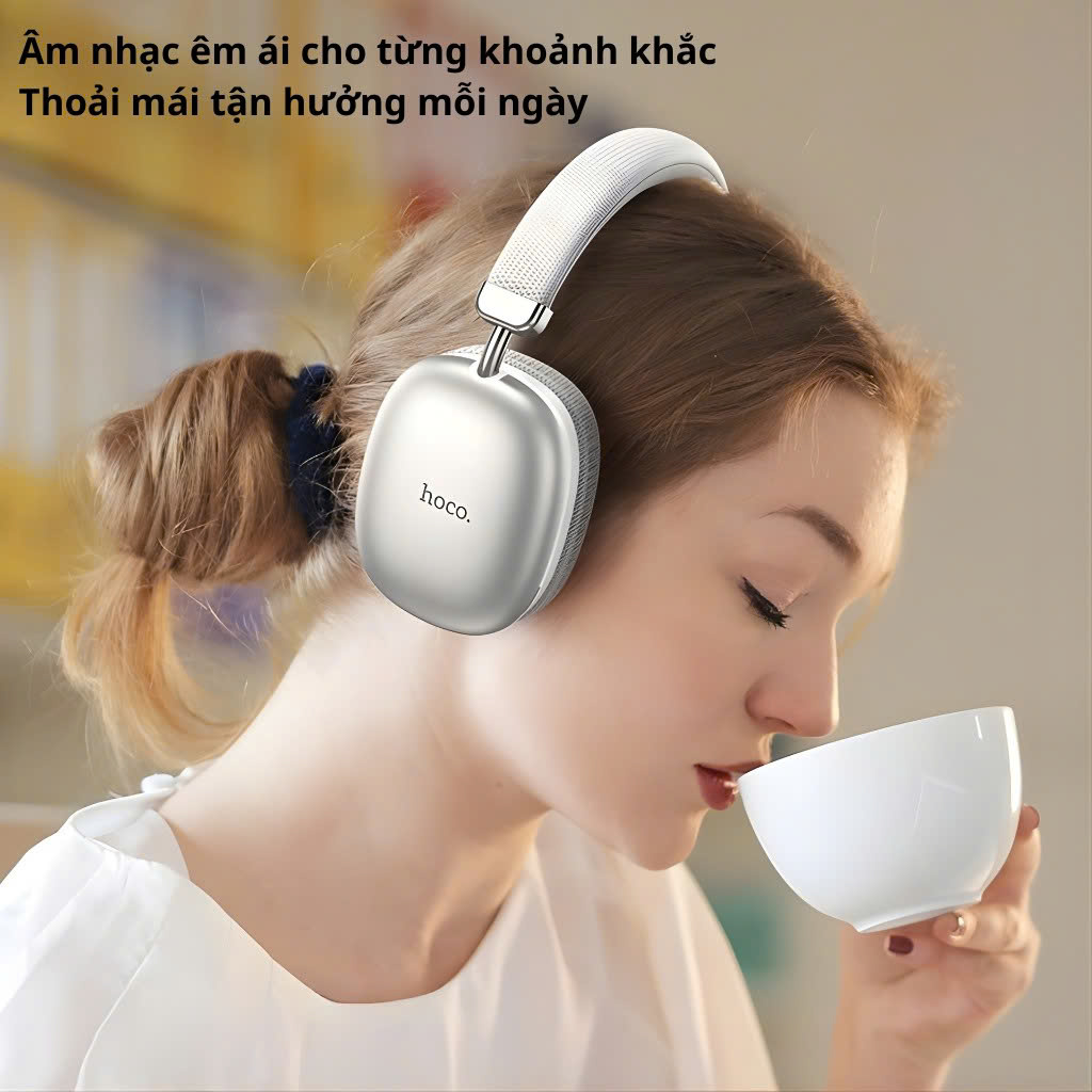 Tai Nghe Chụp Tai Không Dây HOCO W35, Bluetooth 5.3, Pin Trâu 40H, Có Micro, Âm Thanh Cực Đỉnh - Hàng chính hãng