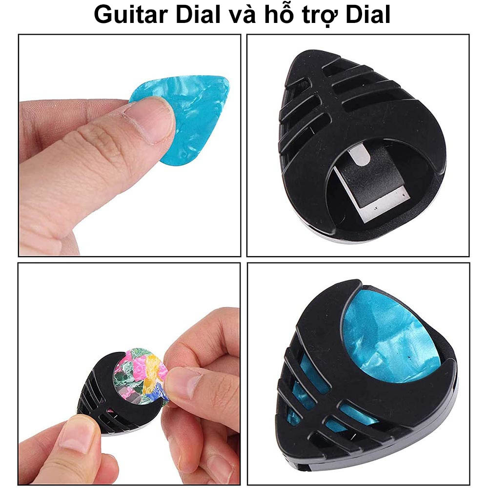 36 cái phụ kiện guitar Bộ bảo vệ ngón tay String Bộ quay số guitar nhẹ Bộ chỉnh màn hình LCD