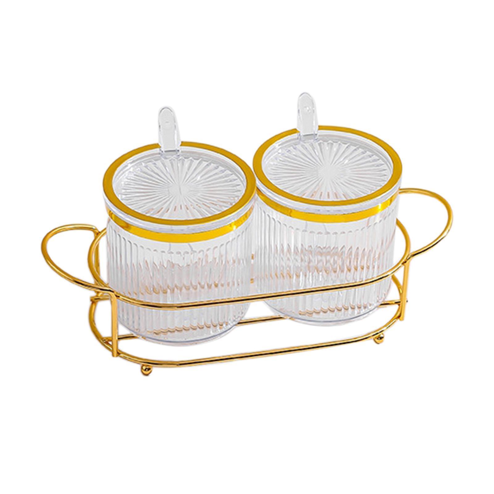 Spice Containers with Lids Spoon and Holder Organizer for Kitchen Supplies