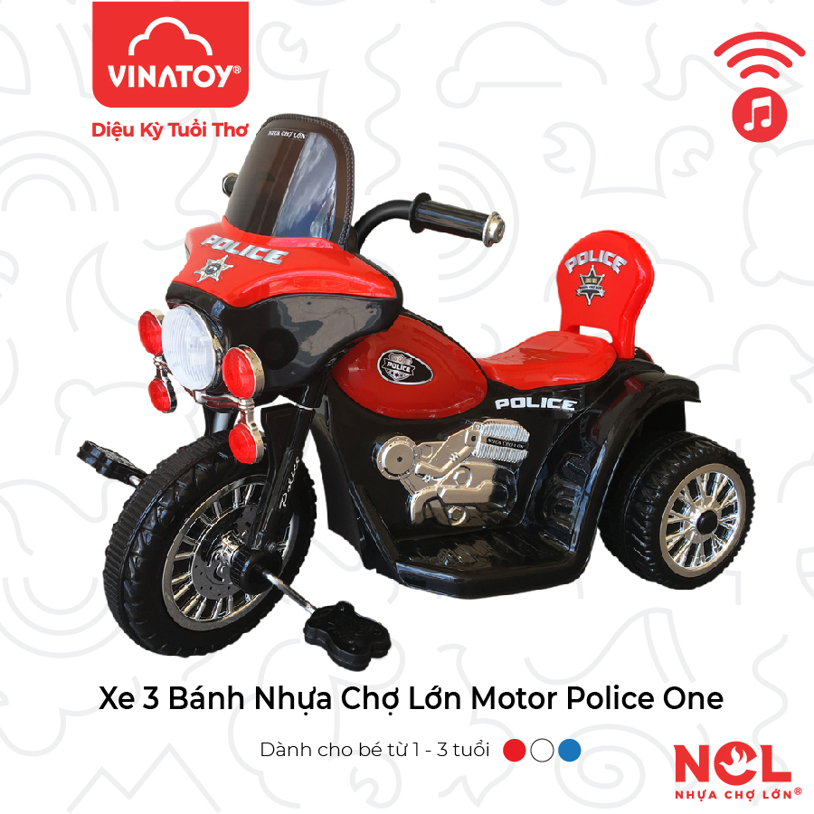 Xe 3 Bánh Nhựa Chợ Lớn Police one (Có Nhạc) - M1724B-X3B