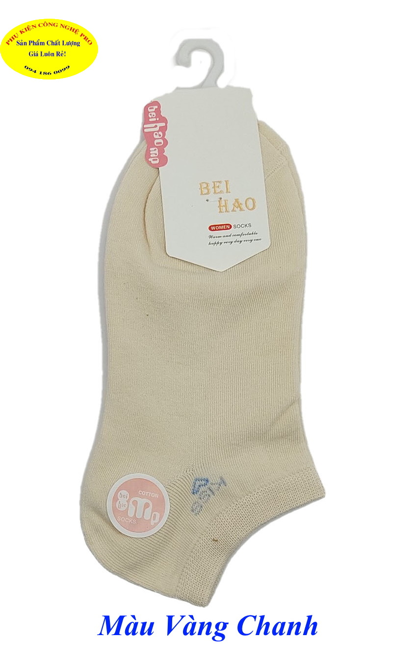 Tất vớ nữ Kiểu cổ ngắn Beihao Women Socks In hình bất kỳ Chất liệu cotton co giãn, Mềm mại, Bảo vệ đôi chân