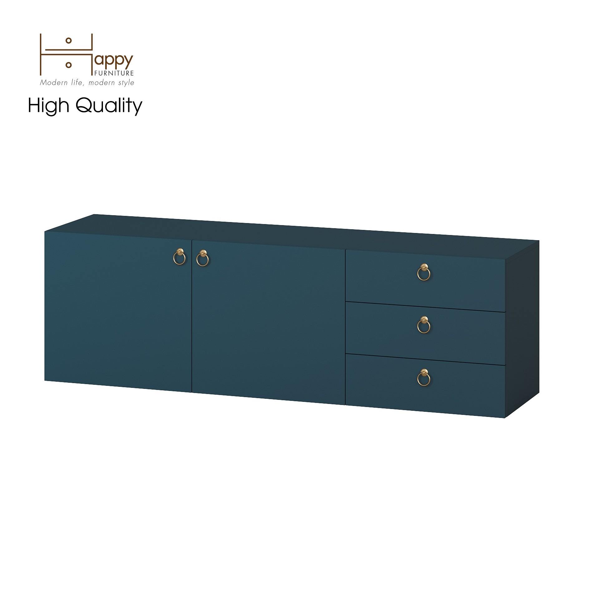 [Happy Home Furniture] WESLEY, Kệ Tivi 3 ngăn kéo - 2 cửa mở, 160cm x 40cm x 50cm ( DxRxC)   , KTV_004