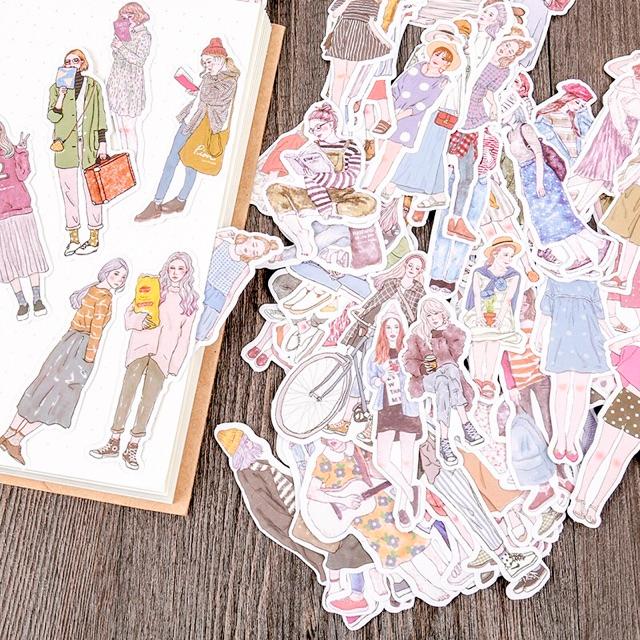 Set 100 stickers cô gái thanh xuân loại lớn