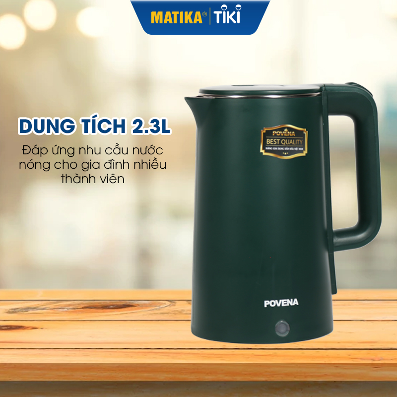 Ấm Siêu Tốc Vành Liền Dung Tích 2.3L POVENA PVN-23 - Hàng Chính Hãng