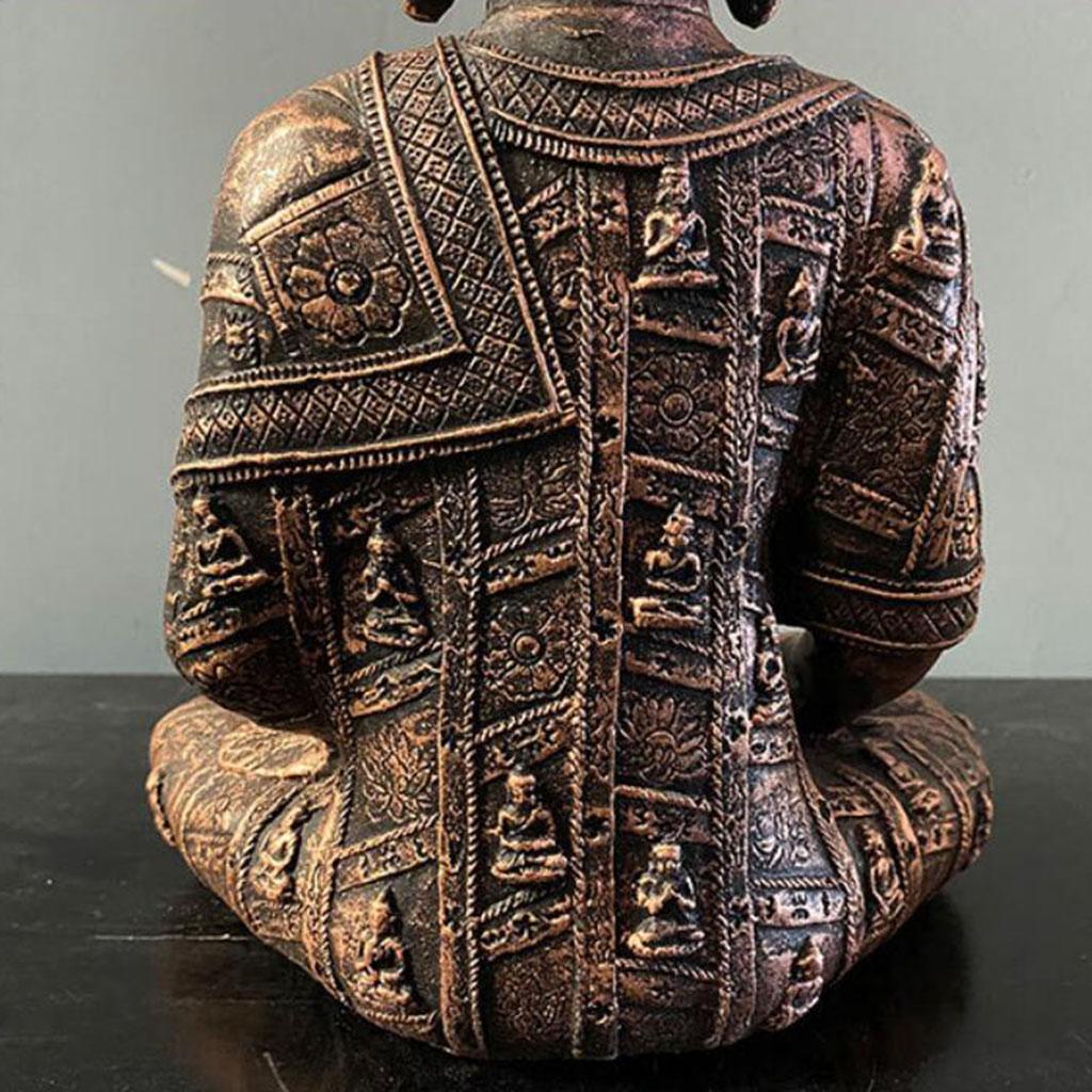 Buddha Yoga Candle Holder Tabletop Tealight Statue Home Office Collectible