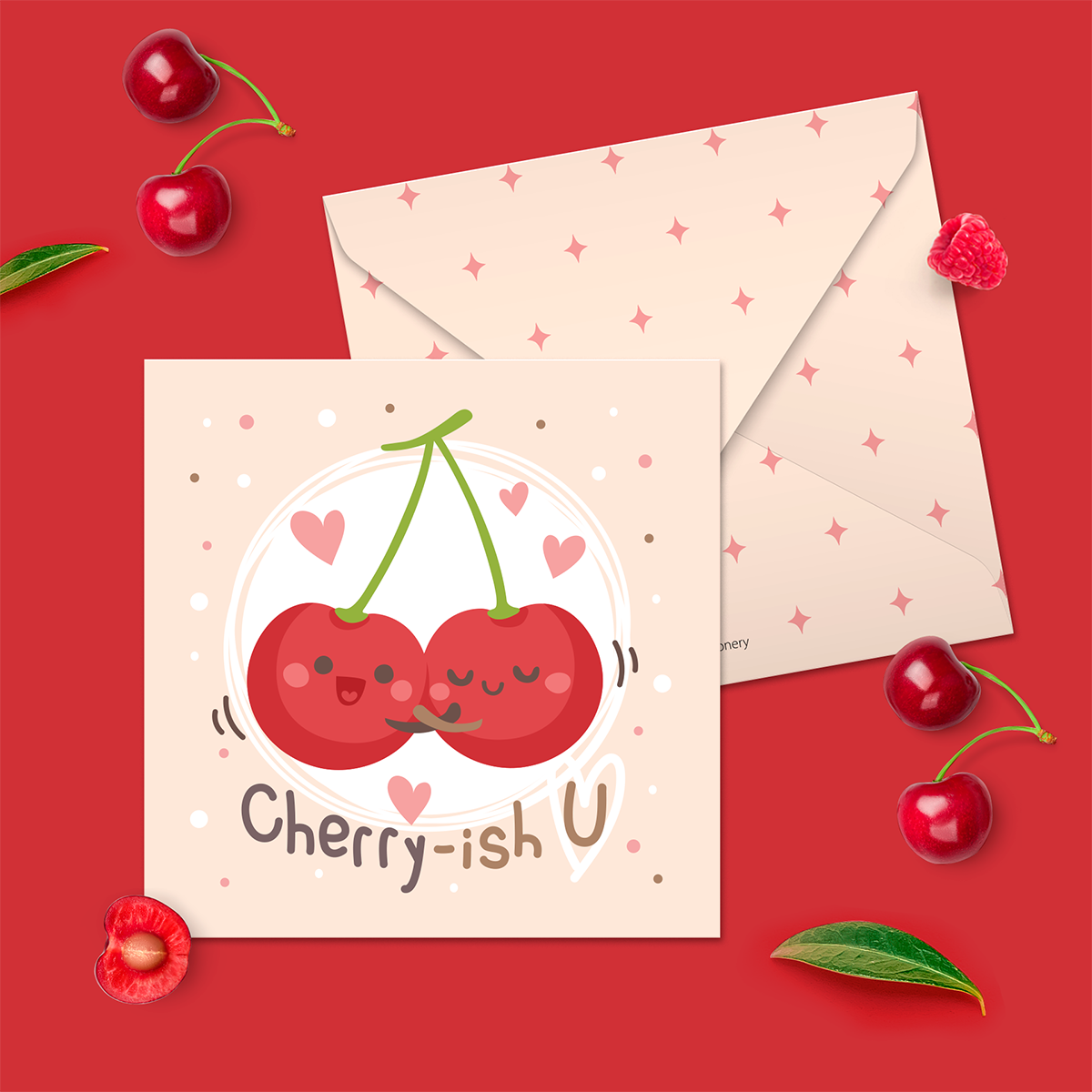 Set 6 thiệp tình yêu, valentine, tỏ tình, cặp đôi SDstationery FRUITY 2x12 minh họa trái cây dễ thương cute thông điệp tiếng Anh vui nhộn