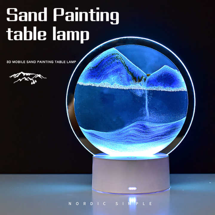 Tranh cát 3D loại có đèn đổi màu ( TẶNG MÓC KHÓA GỖ)