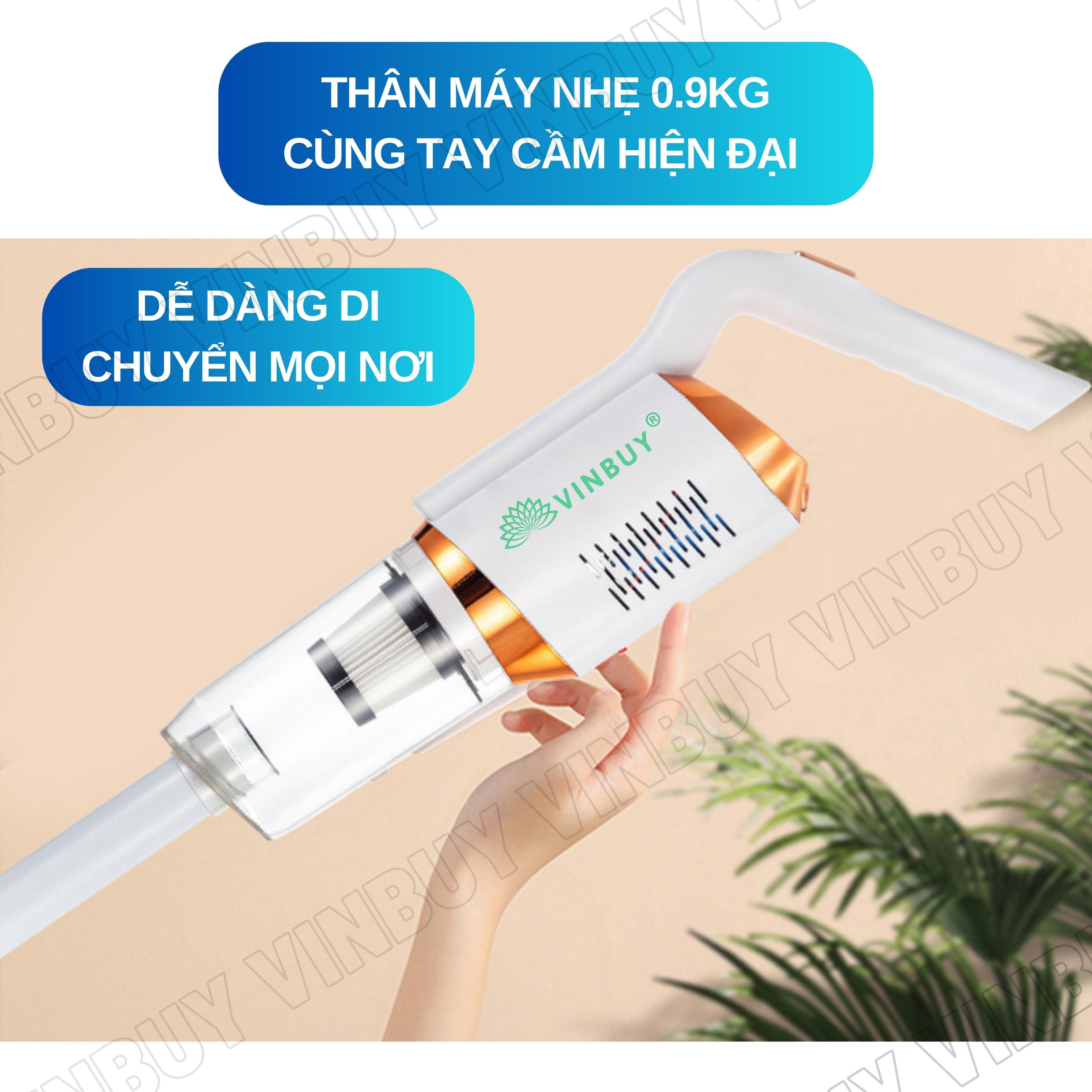 Máy Hút Bụi Cầm Tay Không Dây VinBuy Sử Dụng Pin Sạc, Vacuum Cleaner Đa Năng Lực Hút Mạnh Mẽ 18000PA, Máy Hút Bụi Ô Tô, Máy Hút Bụi Gia Đình - Hàng Chính Hãng