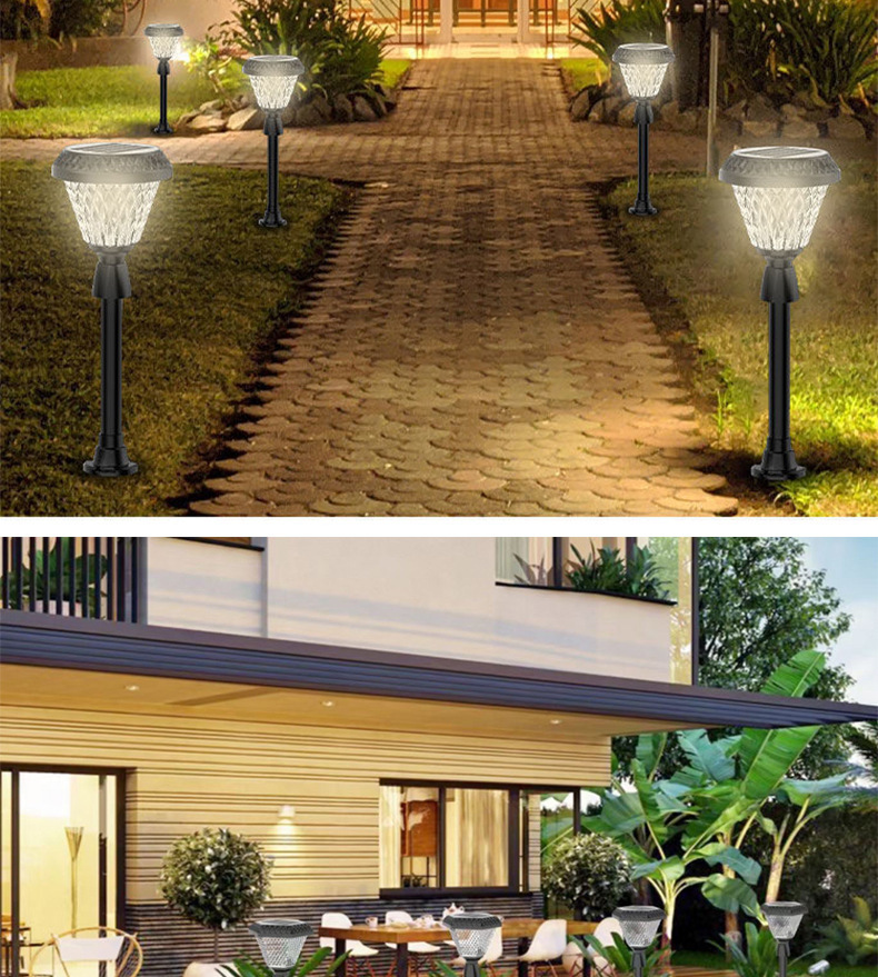 Đèn trụ cổng, sân vườn năng lượng mặt trời 7 màu