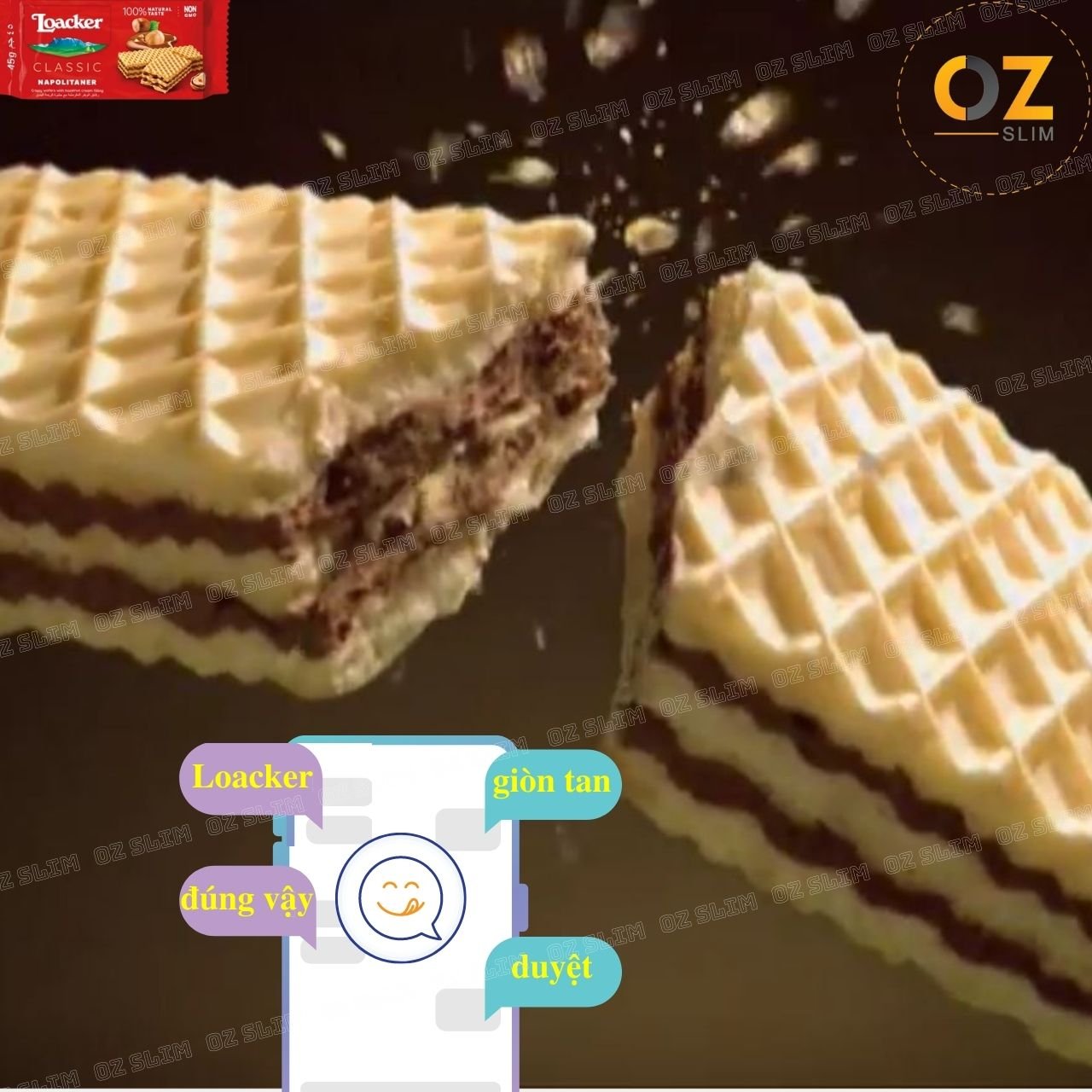 Bánh xốp Loacker nhập khẩu Ý vị bánh xốp mịn, giòn tan, thơm và cung cấp nguồn năng lượng cho cơ thể - OZ Slim Store
