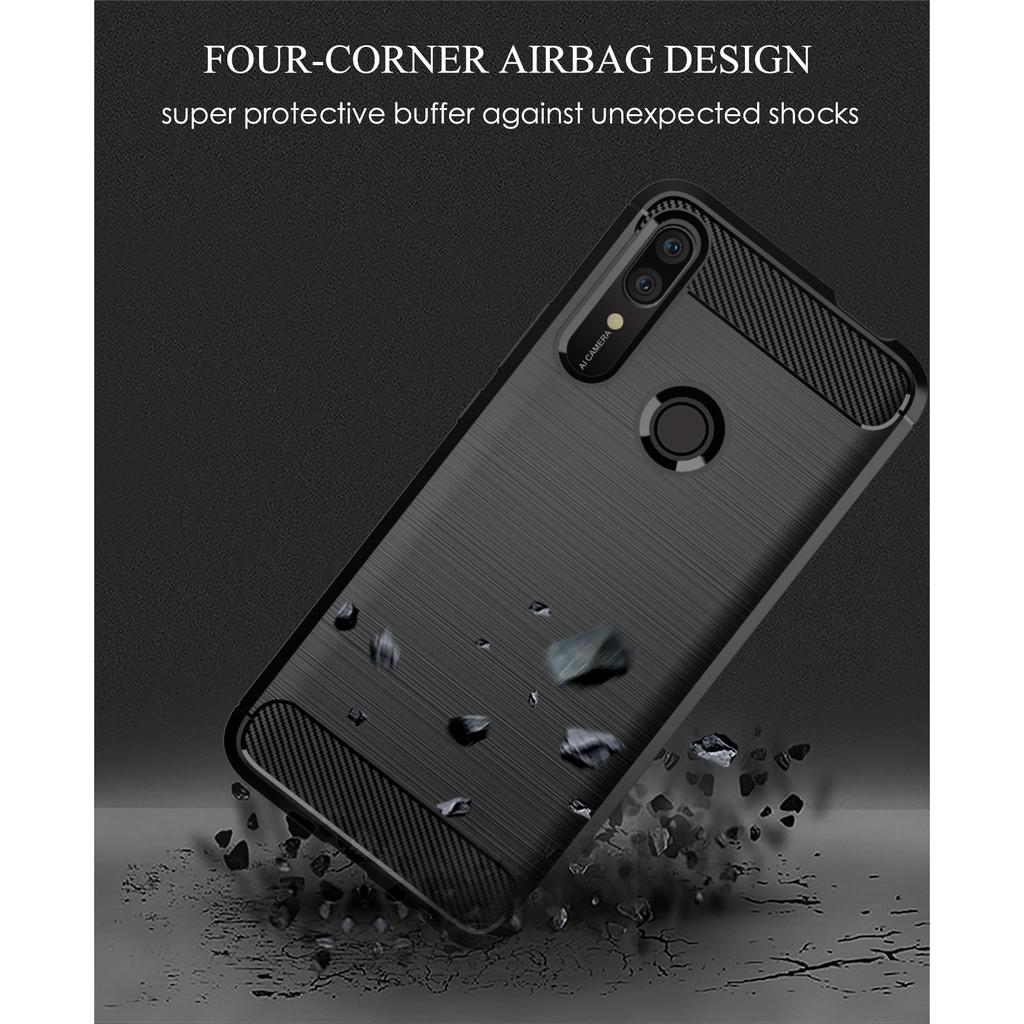 Ốp lưng cho Huawei Y9 Prime 2019 dẻo Carbon phay xước chống sốc chống vân tay