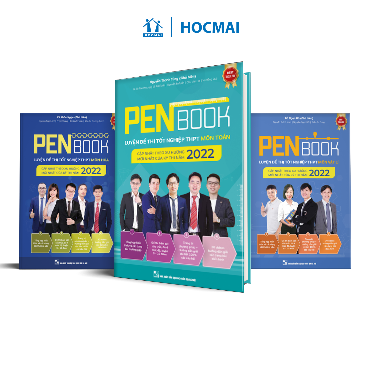 Combo khối A - PENBOOK Luyện đề thi Tốt nghiệp THPT 2021- Bộ 3 môn Toán, Lí, Hóa