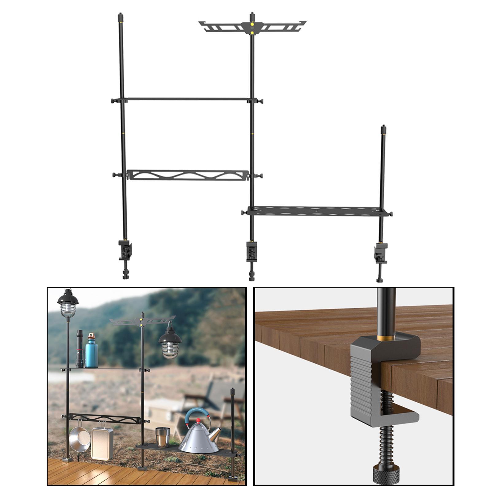 Portable Camping Lantern Stand  Cookware Hanging Rack for Outdoor