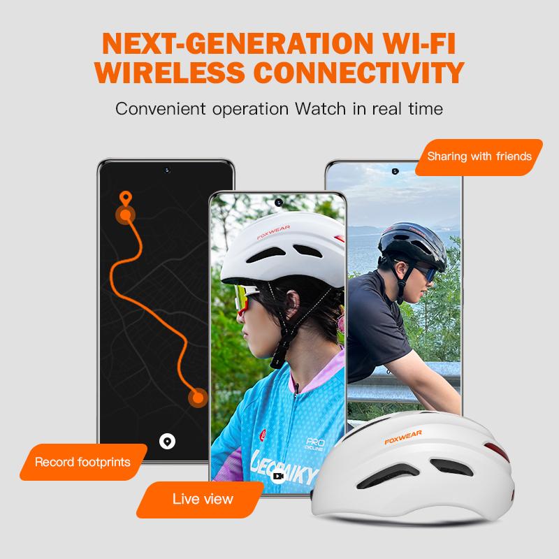 Smart Waterproof Helmet with Camera Warning Tail Light GPS Wifi Safety Caps for Urban Traffic Electric Bike Scooter Skateboard