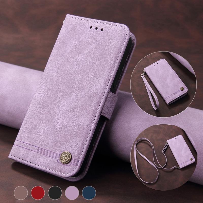 Ốp điện thoại da gập màu trơn đơn giản Cho Samsung Galaxy A02 A02S A03S A12 A22 4G A32 A42 A52 A72 5G