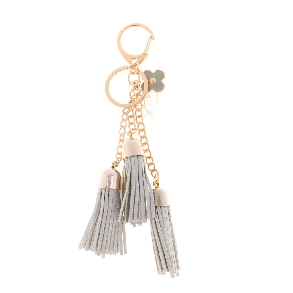 Fashion Bag Faux Leather Tassel Pendant Accessory Purse Decor Charm Keychain
