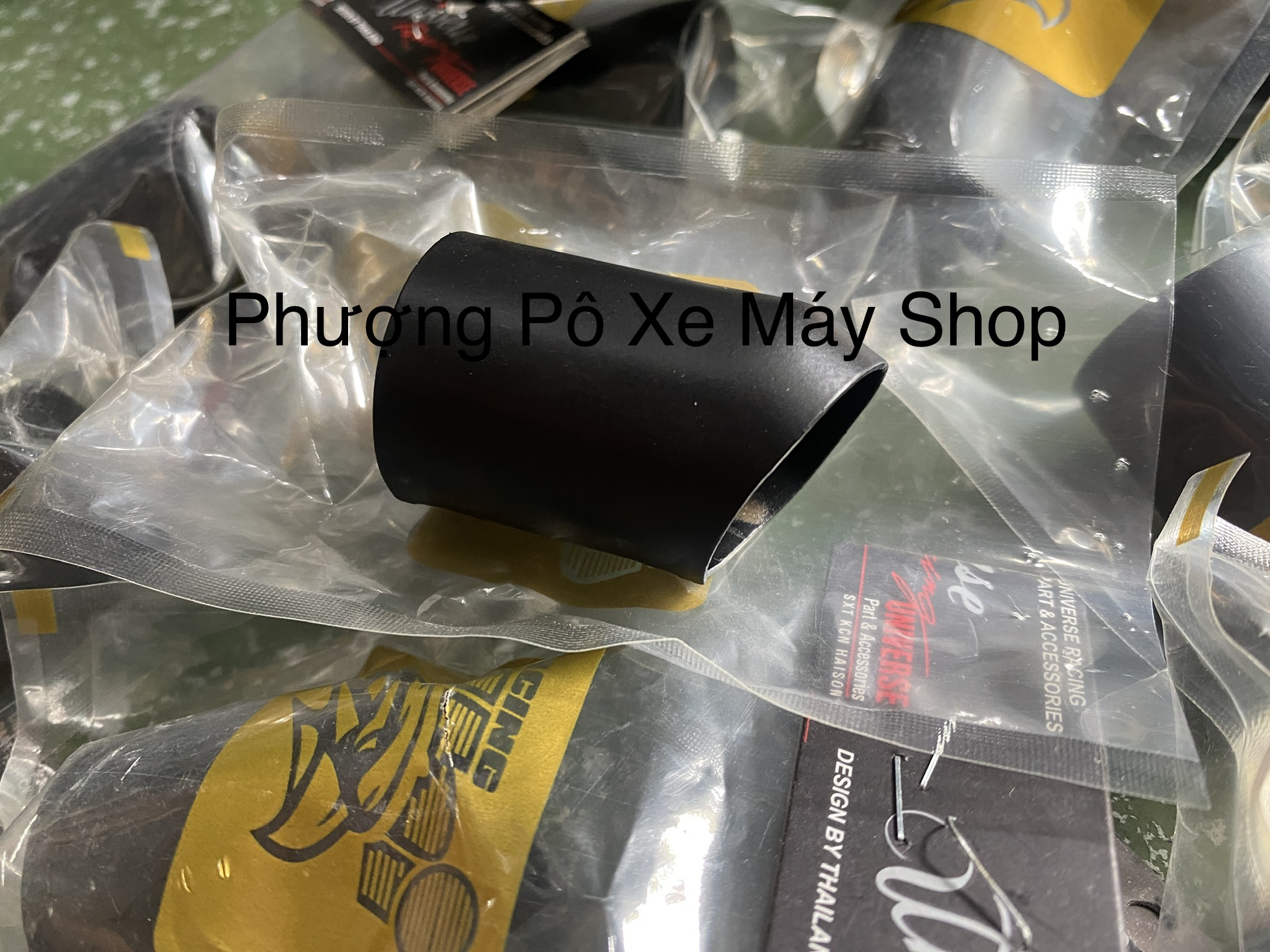 Ống chụp đít pô cong SƠN ĐEN TỈNH ĐIỆN CAO CẤP dành cho Winner X chống xịt hơi vào mặt