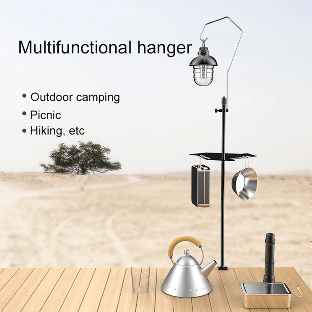 Ground Nail and Deskmounted Camping Detachable Lamp Holder High Strength Metal Outdoor Hiking Light Bracket Storage Rack