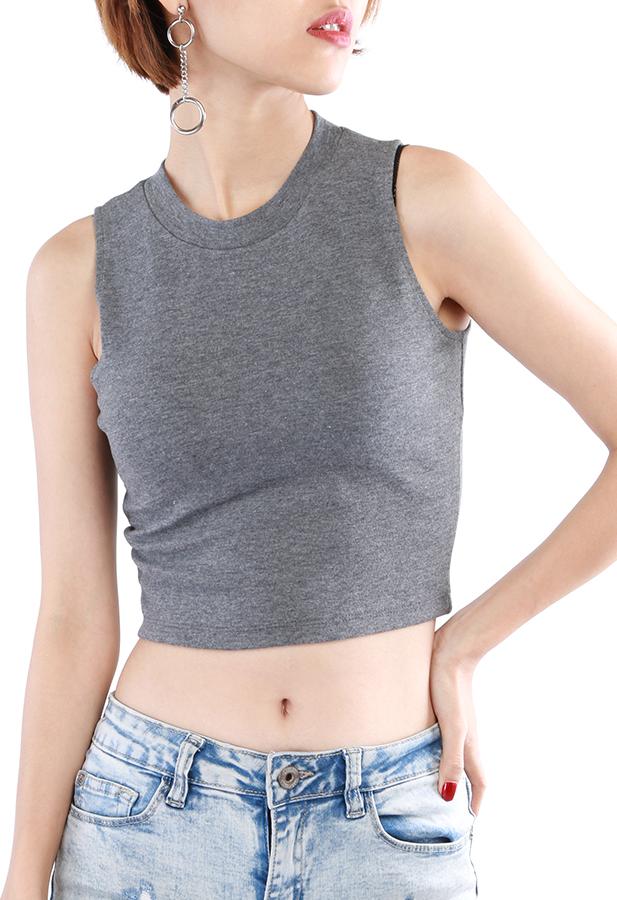 Áo Croptop Ba Lỗ Đơn Giản Xinh Xắn Miha Fashion ACT103 - Xám