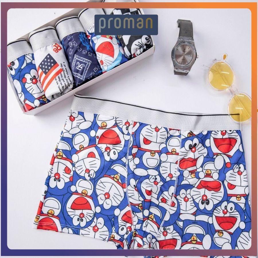 Quần sịp quần lót nam thun lạnh doremon hàng hiệu, Quần lót nam in hình chất cotton 100% kháng khuẩn SIH01 PROMAN