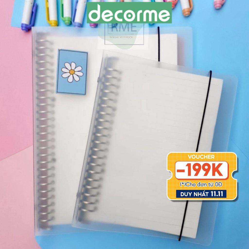 Sổ còng DecorMe binder sổ còng sắt A5 20, 6 lỗ bìa còng Tặng Tab phân trang