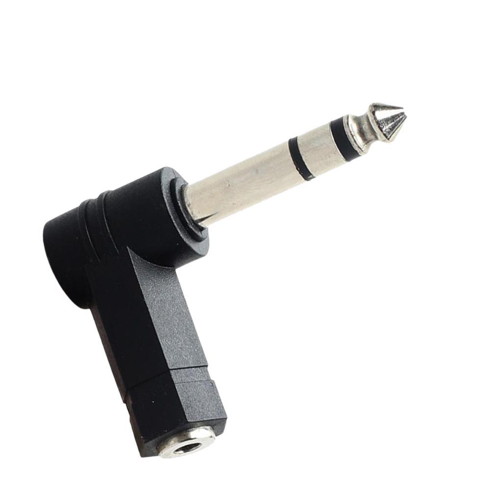 2pcs 3.5mm Stereo Jack Socket to 6.35mm Plug Microphone Angle Adapter
