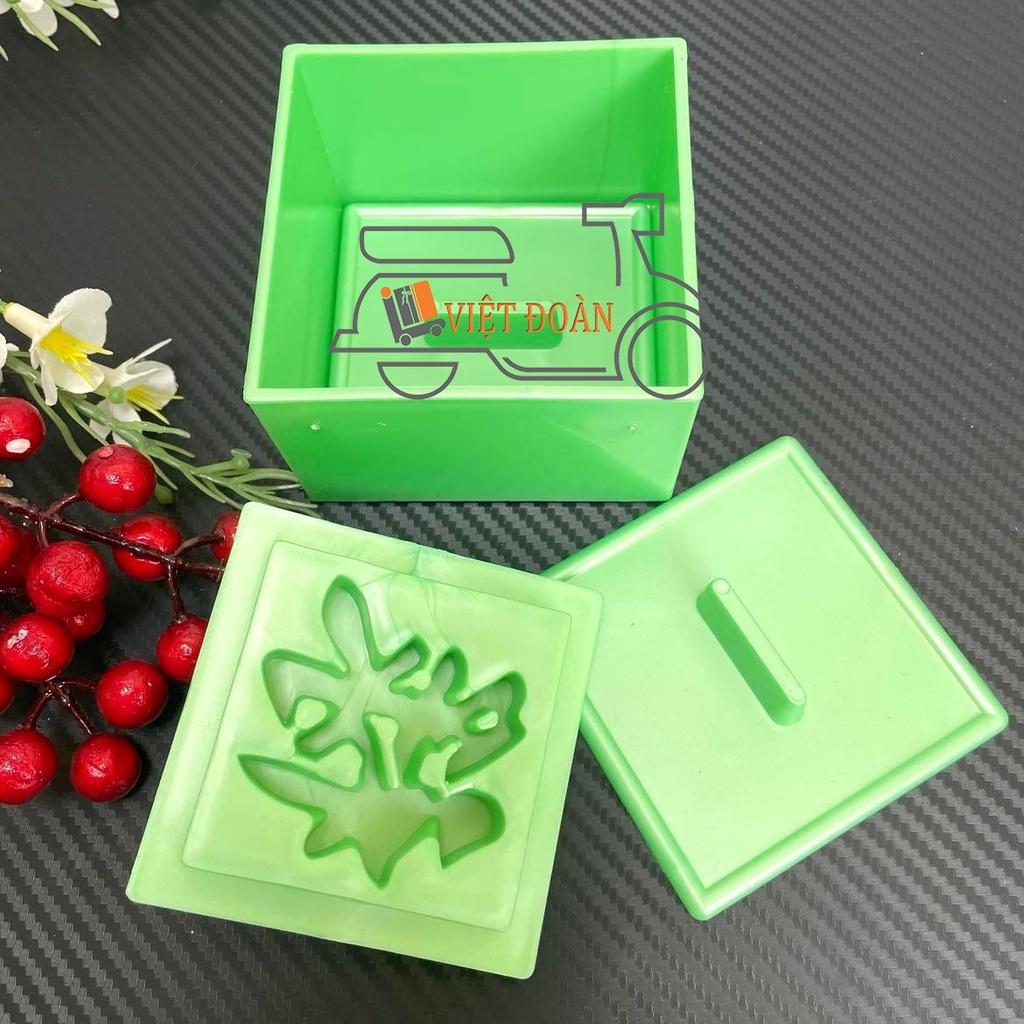 Khuôn Nhấn Xôi Hình VUÔNG 9cm hoạ tiết Hoa Hồng, Sen, Phước, Lộc, Thọ, Hỷ - 3D SIÊU SẮC NÉT . Bí quyết làm bánh SIÊU ĐẸP