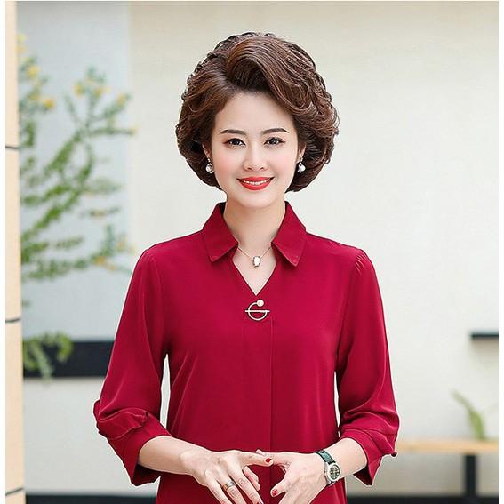 áo kiểu tay lửng cao cấp cho người lớn tuổi (thời trang Lolita xinh) L03-221