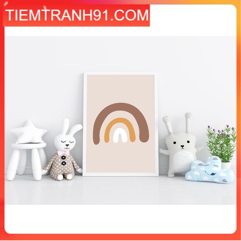 Tranh treo tường | Tranh cho bé-Rainbow Nursery Printable Wall Art, Boho Rainbow Print 09 , tranh canvas giá rẻ