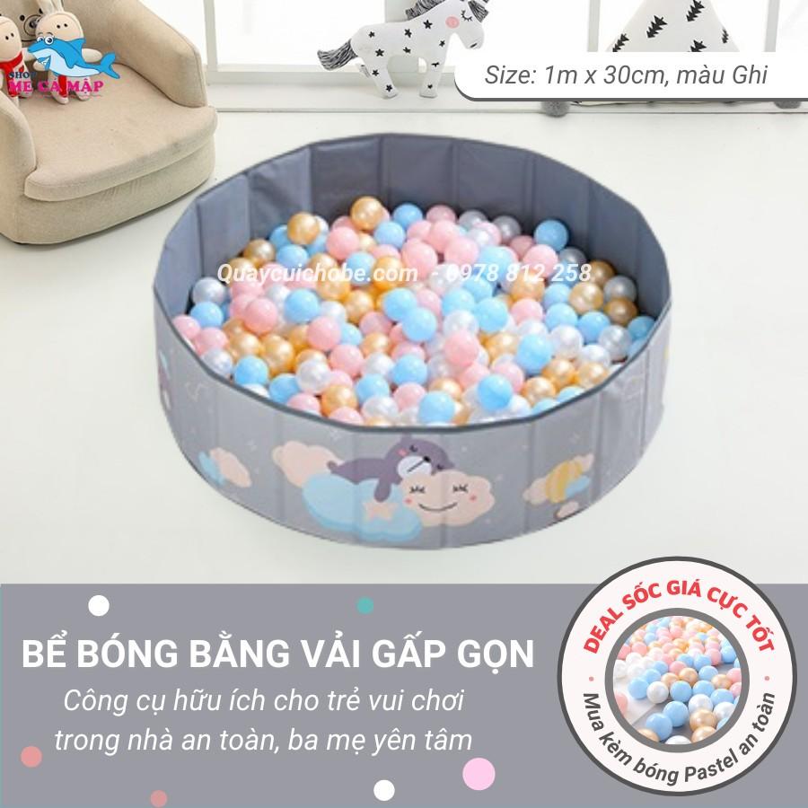 Bể bóng cho bé bằng vải cao cấp cho bé, bể bóng gấp gọn bằng vải bé trai bé trái