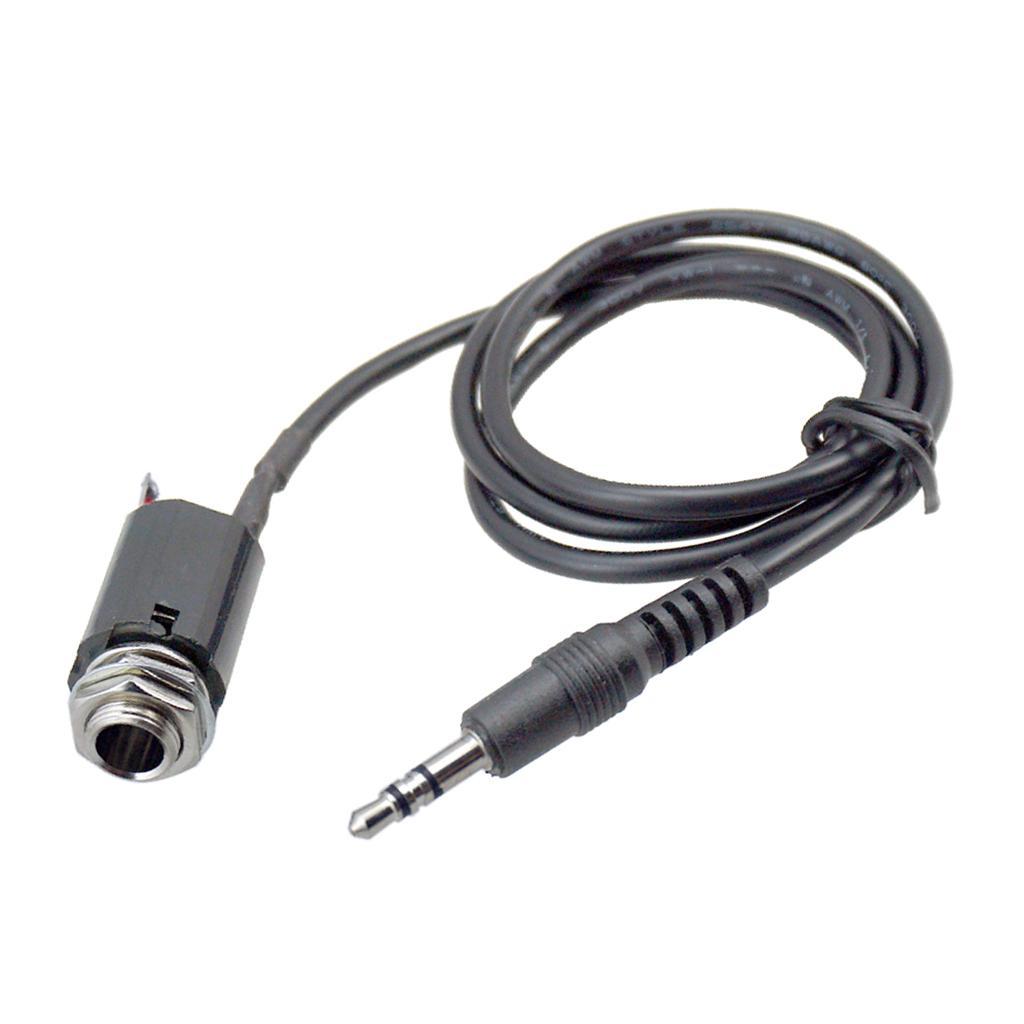 1x Acoustic Guitar Piezo Pickup EQ Cable with 3.5mm Plug 6.35mm Socket