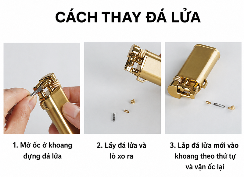 Bật Lửa Chief Đánh Tay Kim Loại Bóng Trơn - Xài Gas