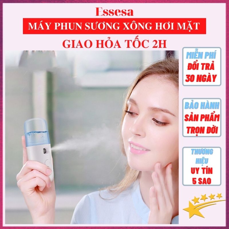 Máy Phun Sương Xông Hơi Mặt Nano Mini Cầm Tay  Hỗ Trợ Giữa Ẩm Cho Da, Xịt Khoáng Cho Da Mặt Trẻ Đẹp - Hàng Chính Hãng