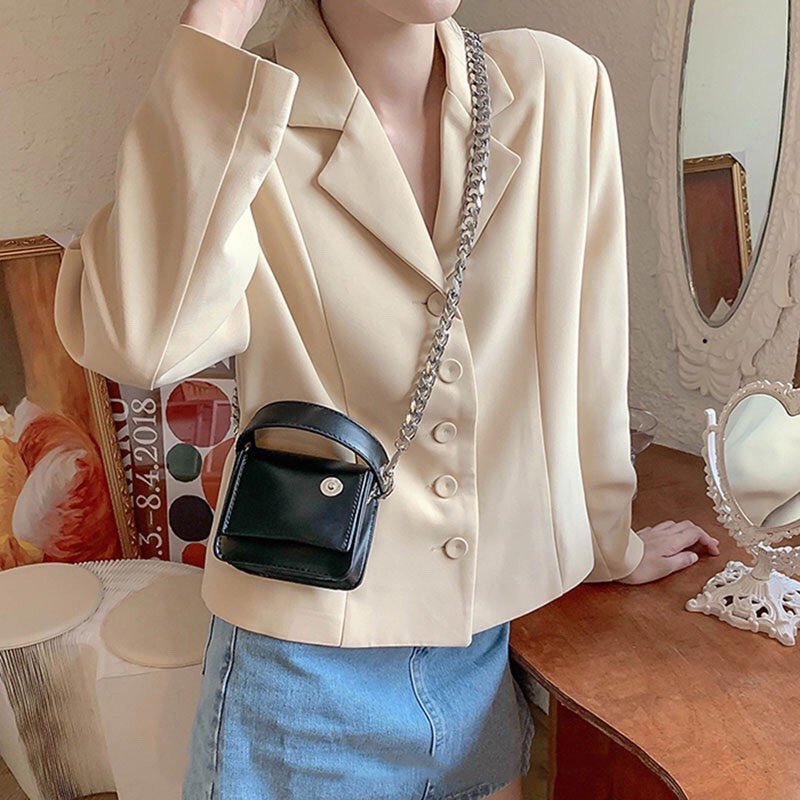 Túi đeo chéo nữ mini dây xích to phong cách Hàn Quốc
