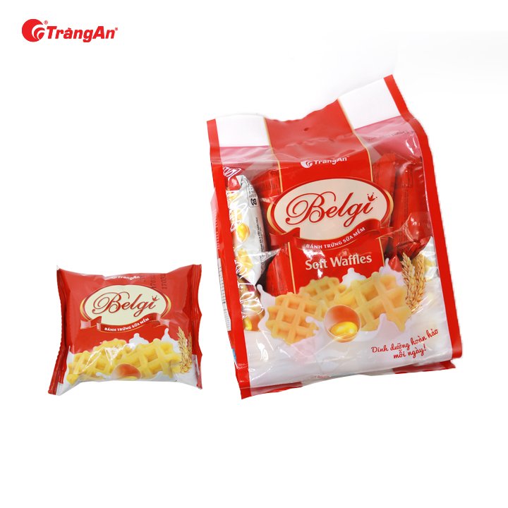 Bánh Belgi Trứng Sữa Mềm Túi 230g, Thương Hiệu Tràng An