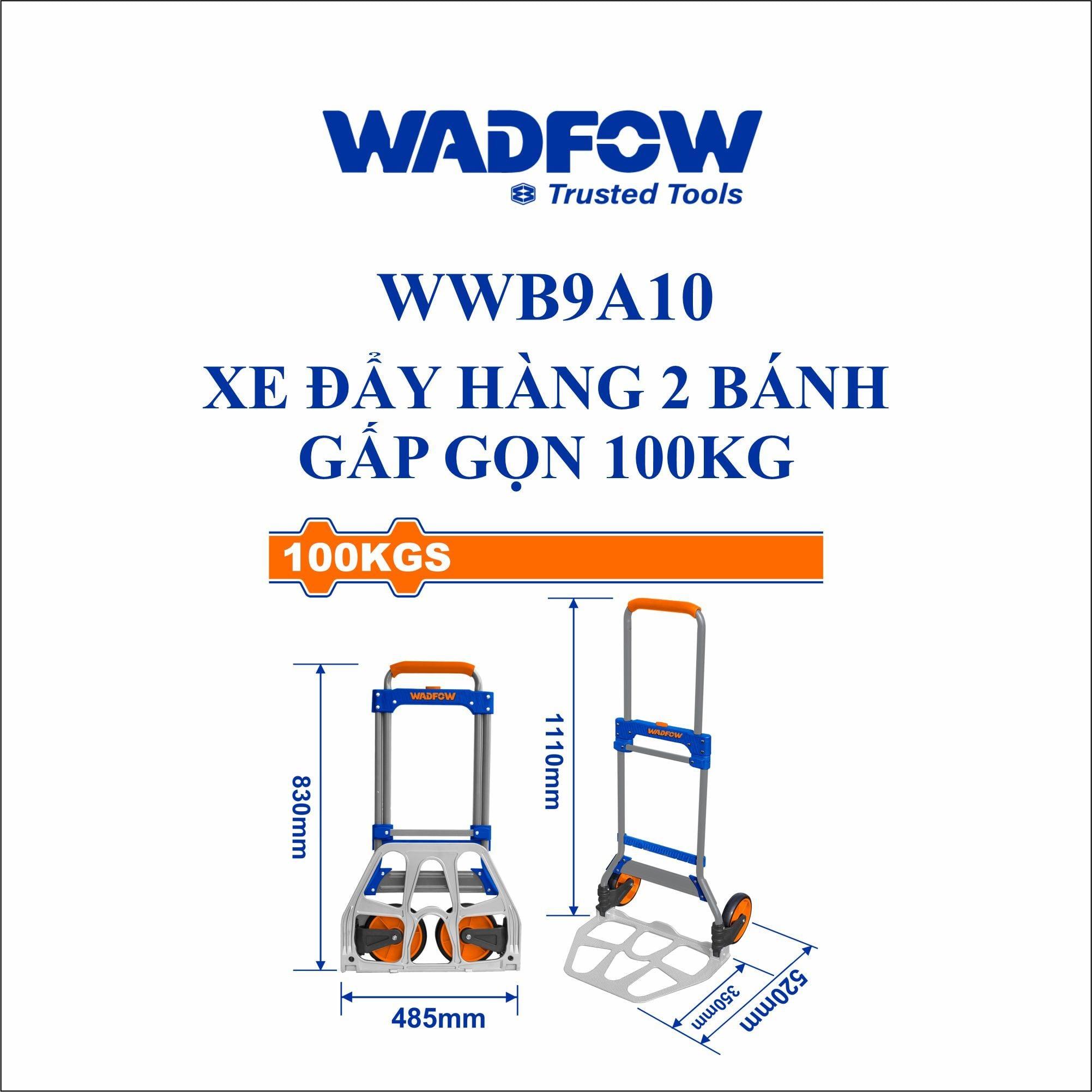 XE ĐẨY HÀNG 2 BÁNH GẤP GỌN 100KG WADFOW WWB9A10 - HÀNG CHÍNH HÃNG