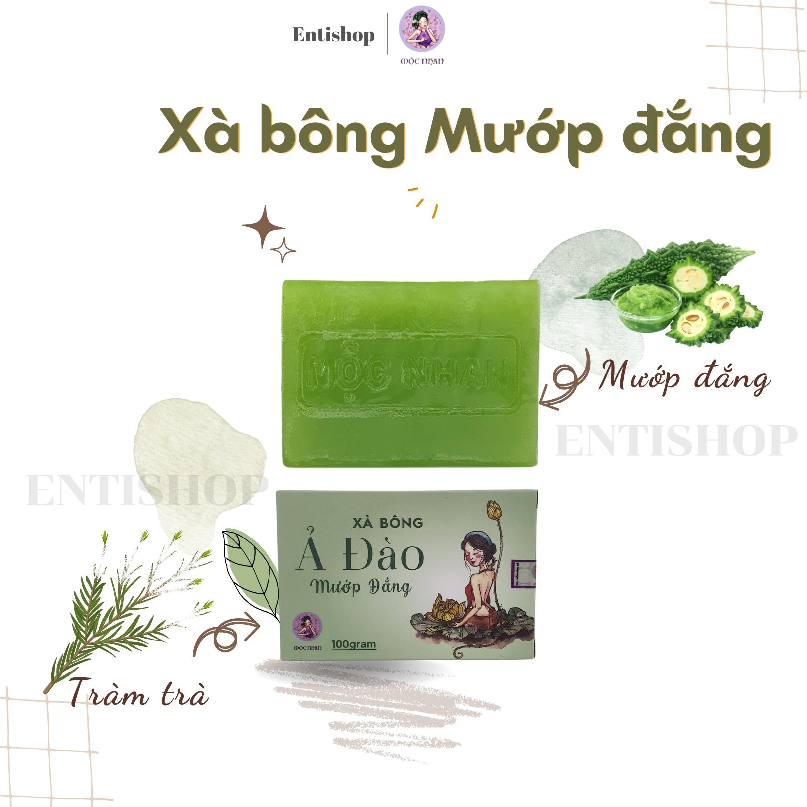 Xà bông Mướp đắng tràm trà giảm mụn lưng, viêm lỗ chân lông MỘC NHAN 100gr