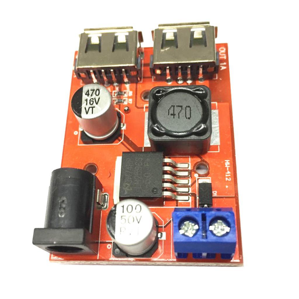 DC-DC 9V/12V/24V/36V To 5V Dual USB Buck Module Vehicle Charging Solar 3A