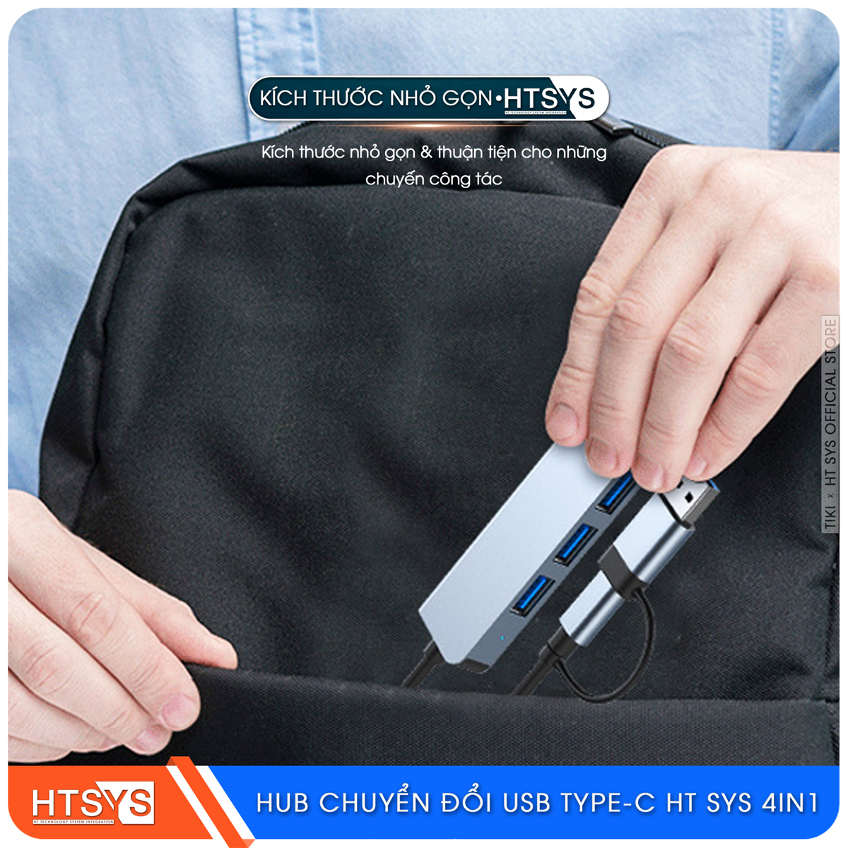 Hub Chuyển Đổi USB Type C HT SYS 4 in 1 To USB 3.0 - Hàng Chính Hãng