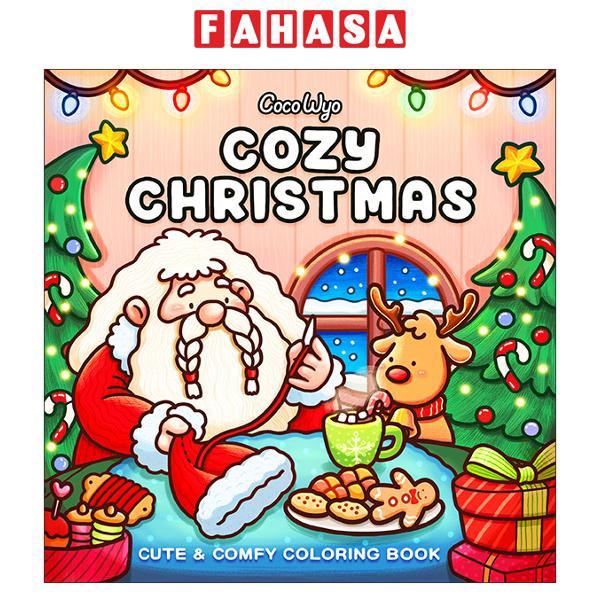 Sách ngoại văn: Cozy Christmas - Coloring Book for Adults And Kids