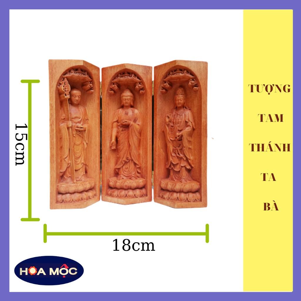 Tượng Tam Thánh Ta Bà màu nâu [free ship]cao 15cm-Địa Tạng Vương bồ tát, tượng quà tặng, trang trí