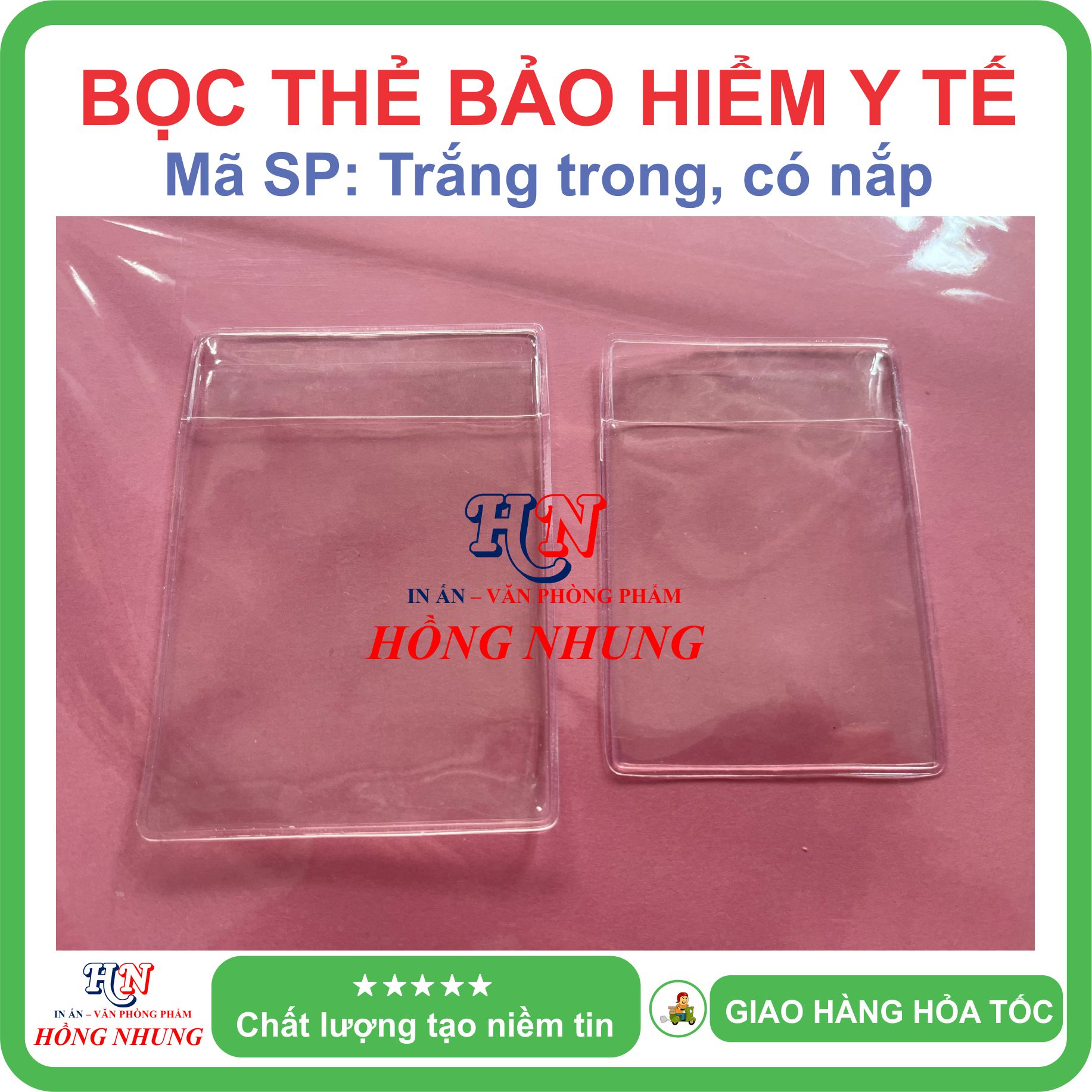 [SALE] Bọc thẻ Bảo hiểm y tế BHYT - Dẻo trong có nắp đậy chống nước