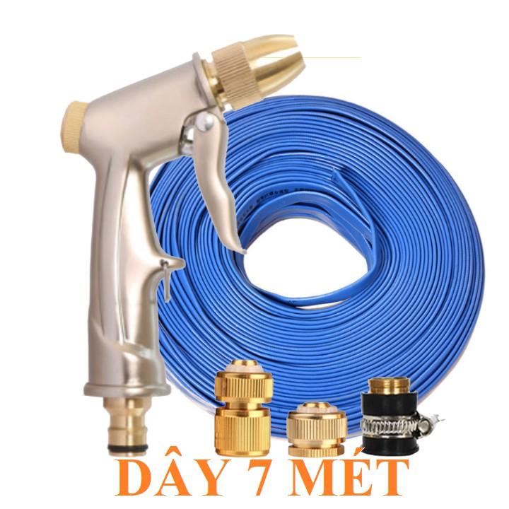 Bộ dây vòi xịt nước rửa xe, tưới cây . tăng áp 3 lần, loại 7m, 10m 206701-1 đầu đồng,cút đồng+ tặng túi đựng bút