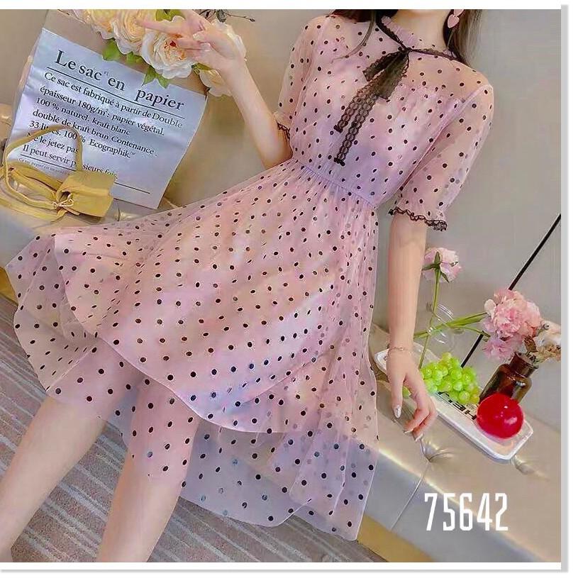 Đầm xòe tiểu thư phối voan xinh xắn cho nàng